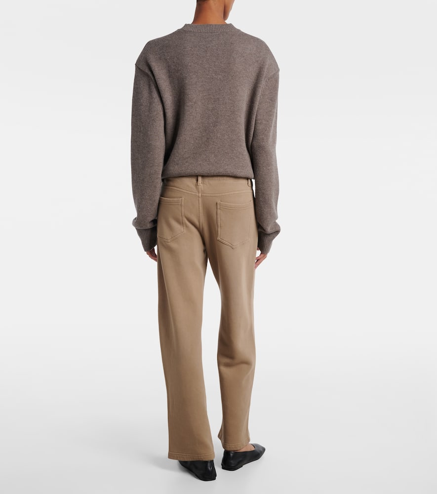 Nili Lotan Tribeca Cotton Jersey Sweatpants In Brown