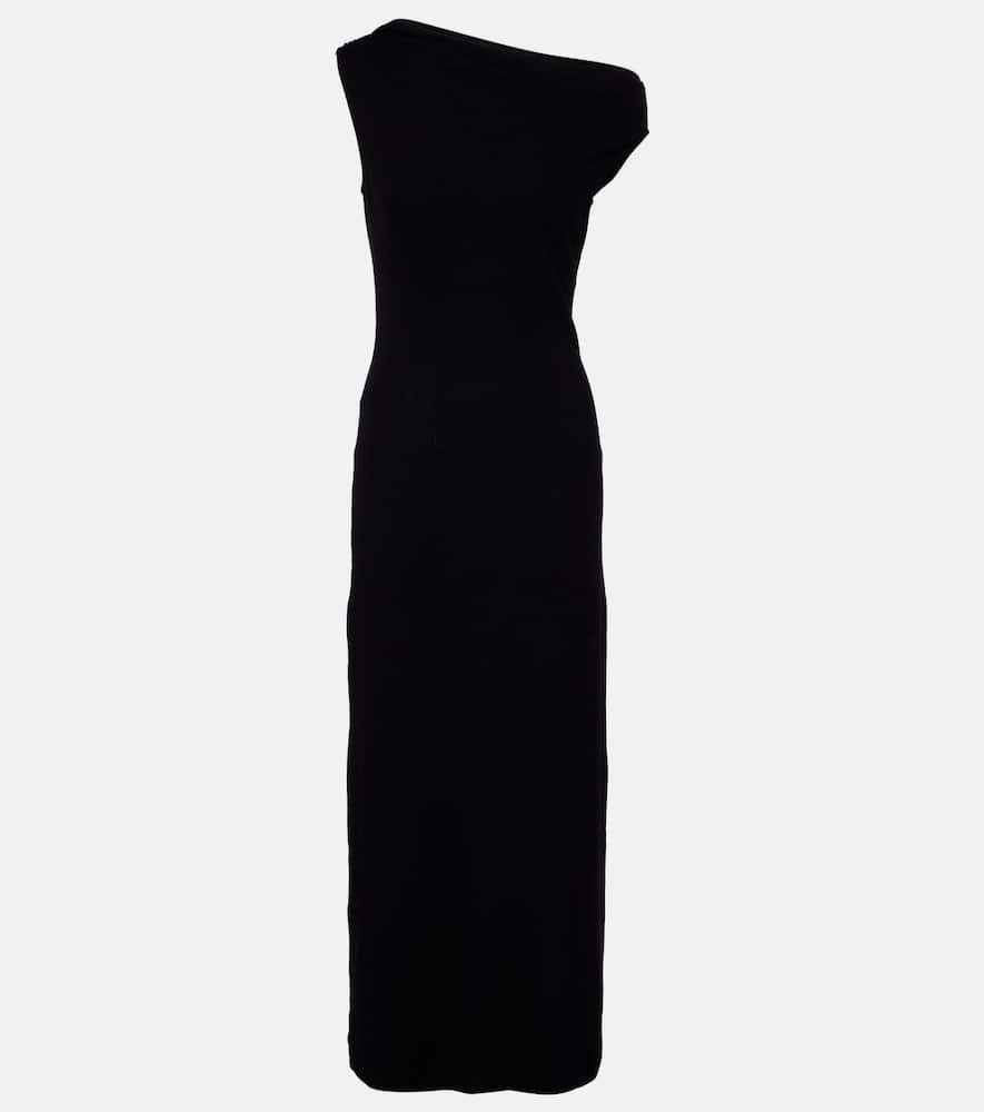 Leset Lauren Off-shoulder Jersey Maxi Dress In Black