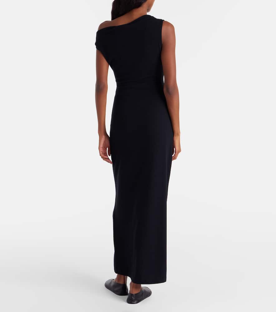 Leset Lauren Off-shoulder Jersey Maxi Dress In Black