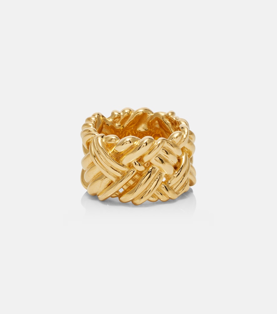 Bottega Veneta Intreccio gold-plated sterling silver ring