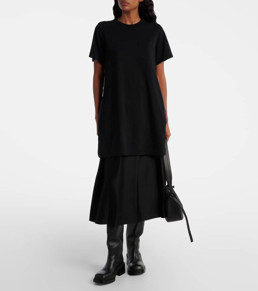 Sacai Paisley Paneled Minidress In Black
