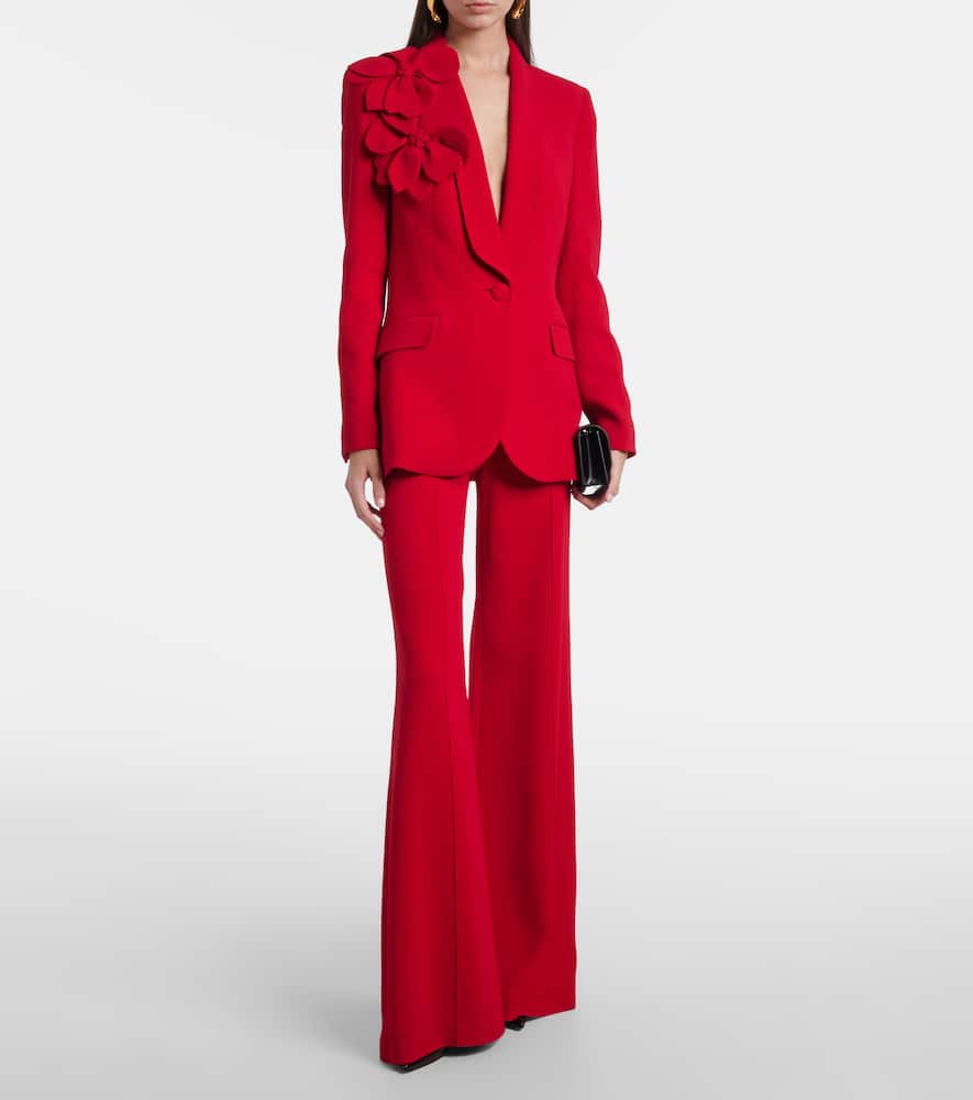 Elie Saab High-rise Cady Flared Pants In Red