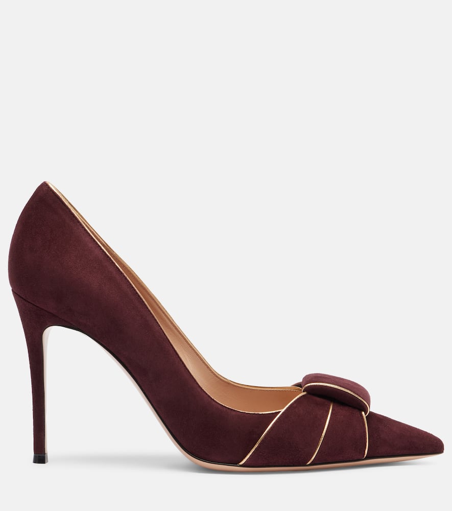 Gianvito Rossi Suede Pumps In Burgundy