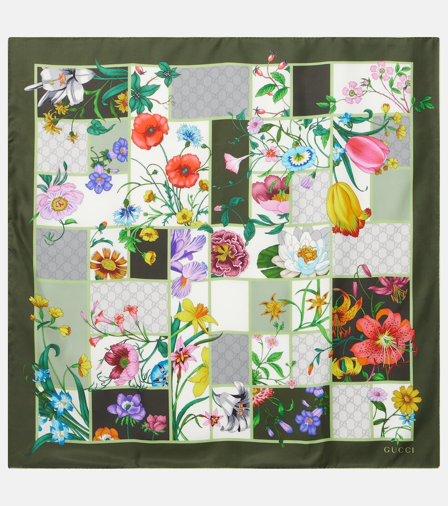 Gucci Donna Sciarpa In Twill Di Seta Con Stampa Multicolore Unica- Mytheresa