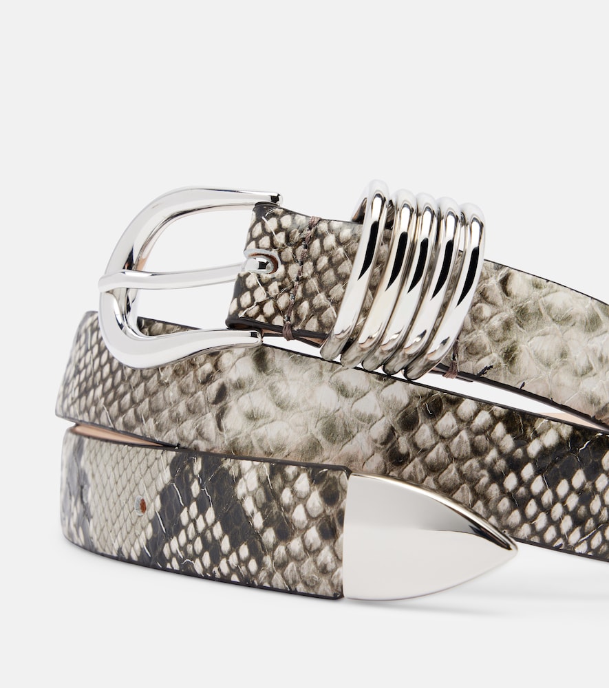  Dehanche Dehanche Hollyhock Snake-effect Leather Belt 