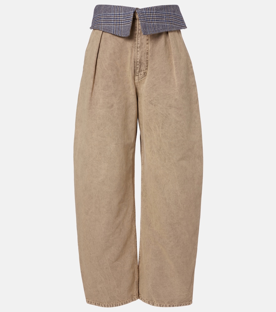 Loewe Wool-trimmed barrel-leg jeans