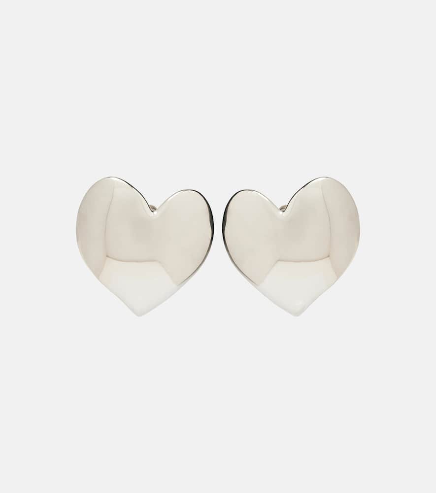 Oscar De La Renta Heart Clip-on Earrings In Silver