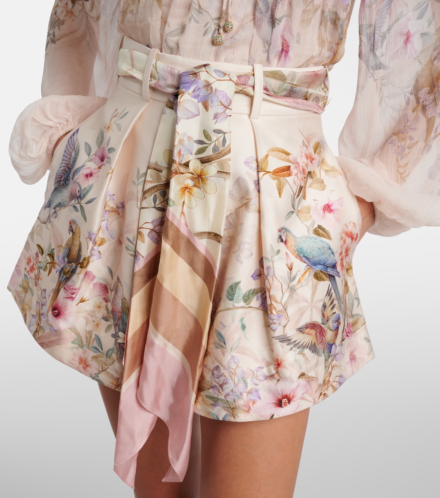  Zimmermann Zimmermann Rebellion Printed Silk And Cotton Shorts 
