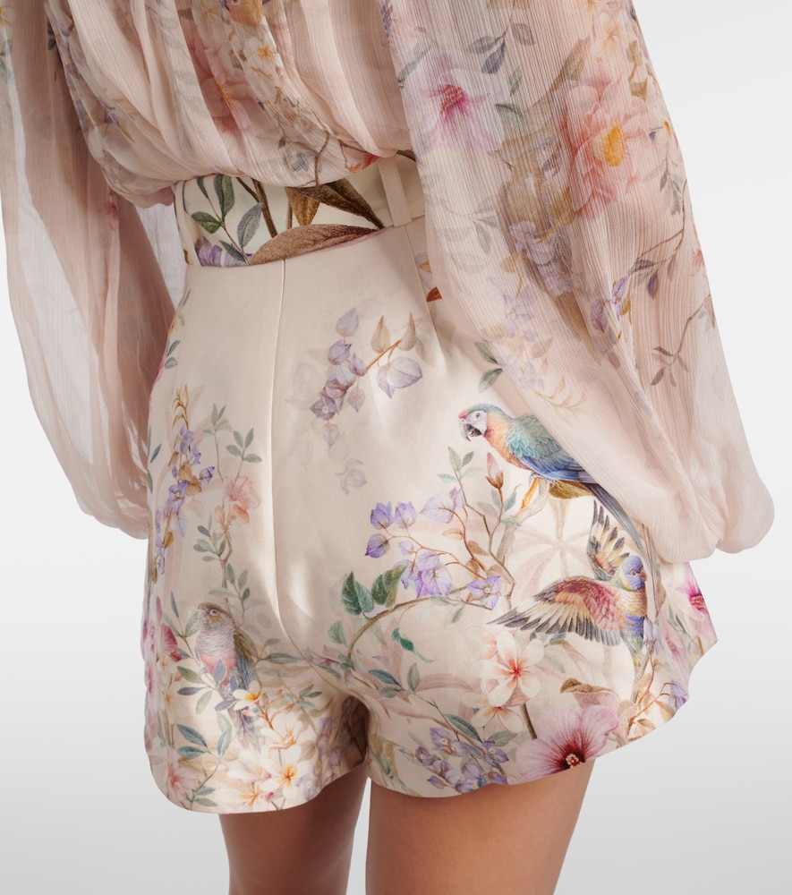  Zimmermann Zimmermann Rebellion Printed Silk And Cotton Shorts 