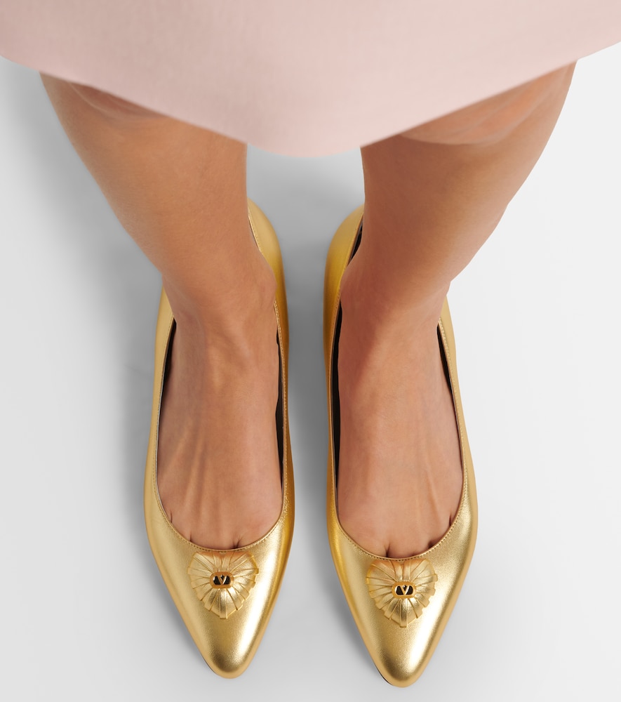 Valentino Garavani Caur Royal metallic leather ballet flats