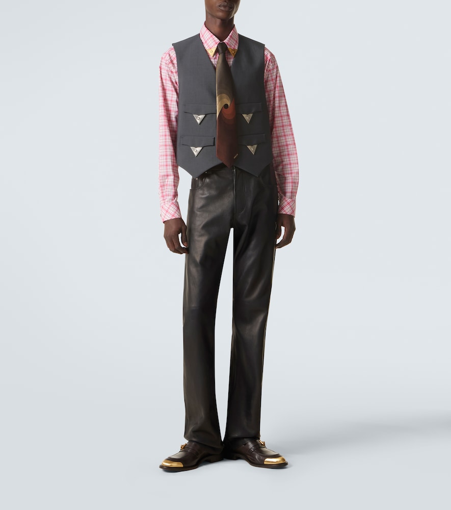  Versace Versace Embellished Wool And Mohair Vest 