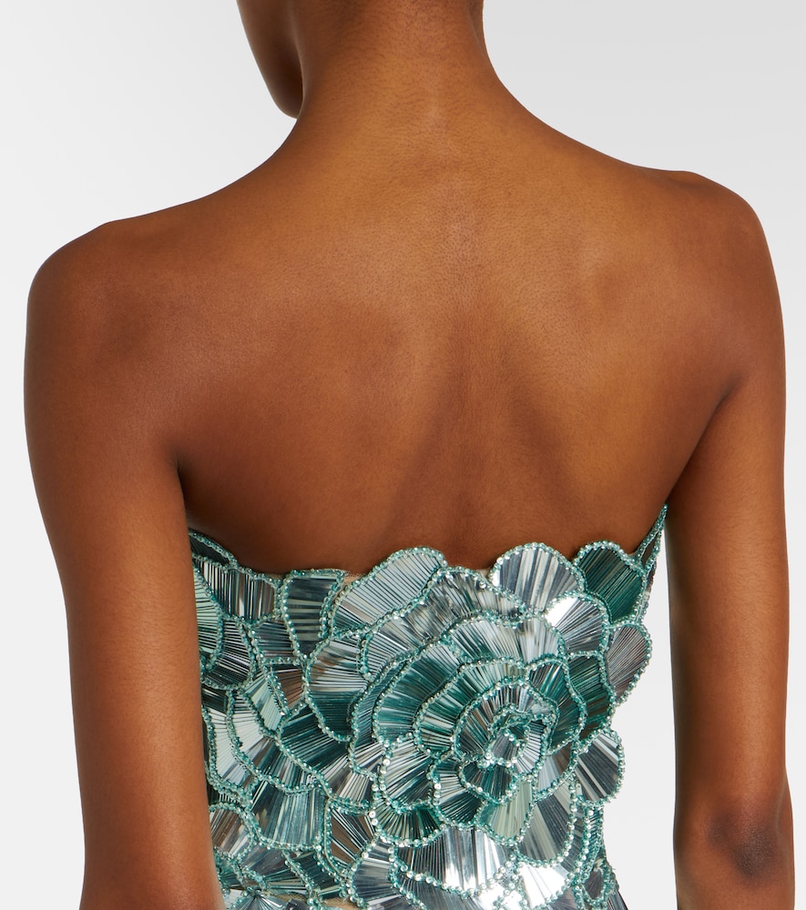 Oscar De La Renta Oscar De La Renta Bustierkleid Mit Pailletten 