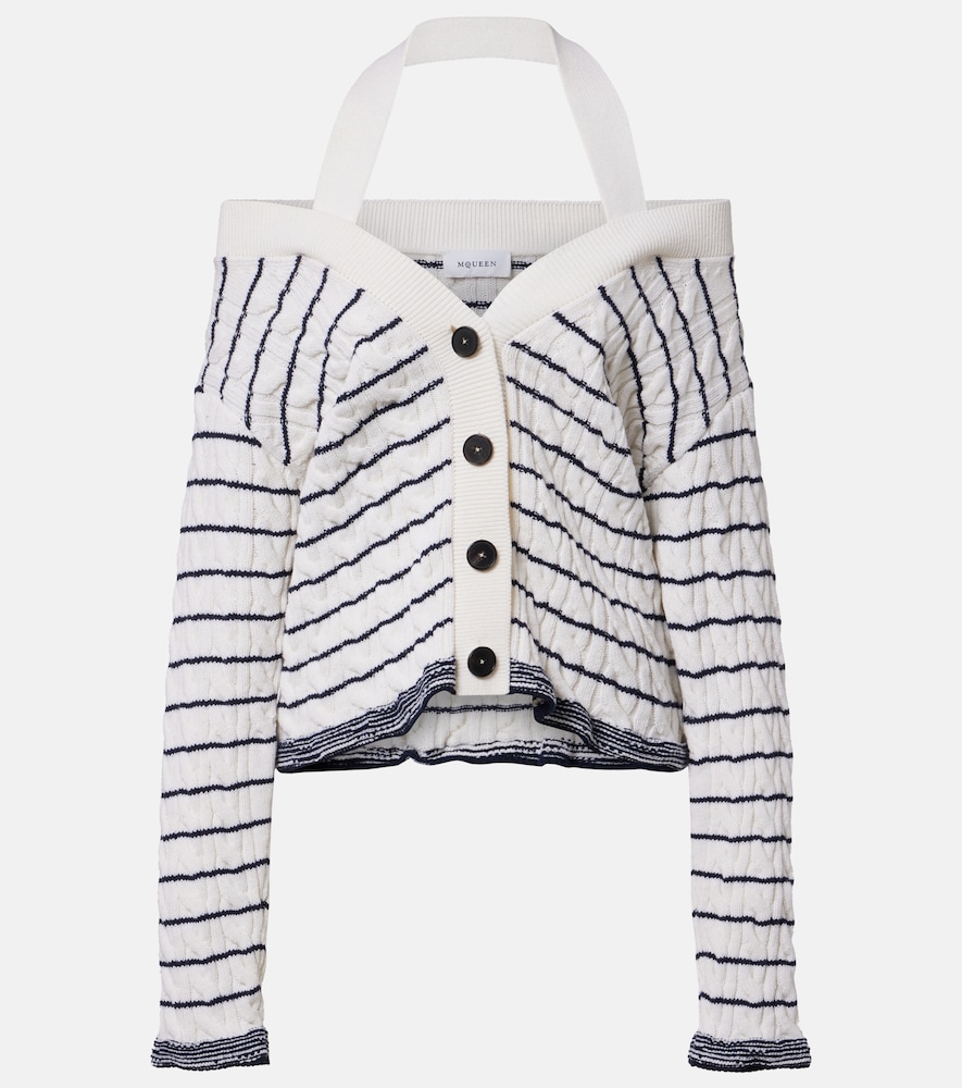 McQueen Cable-knit striped cardigan