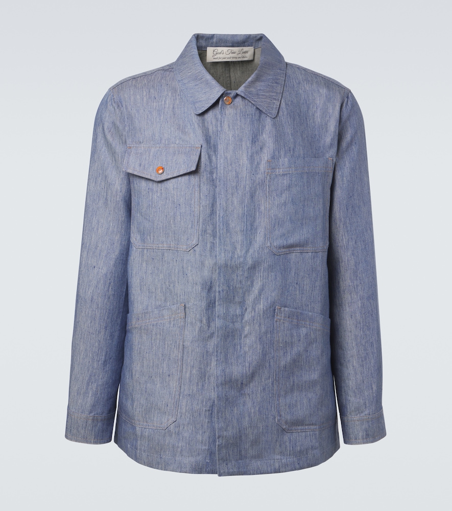 God's True Cashmere Linen denim jacket with carnelian