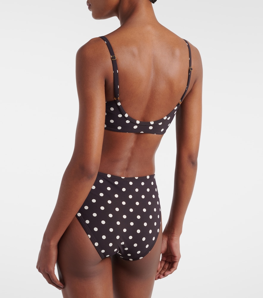  Karla Colletto Karla Colletto Floral-applique Polka-dot Bikini Top 