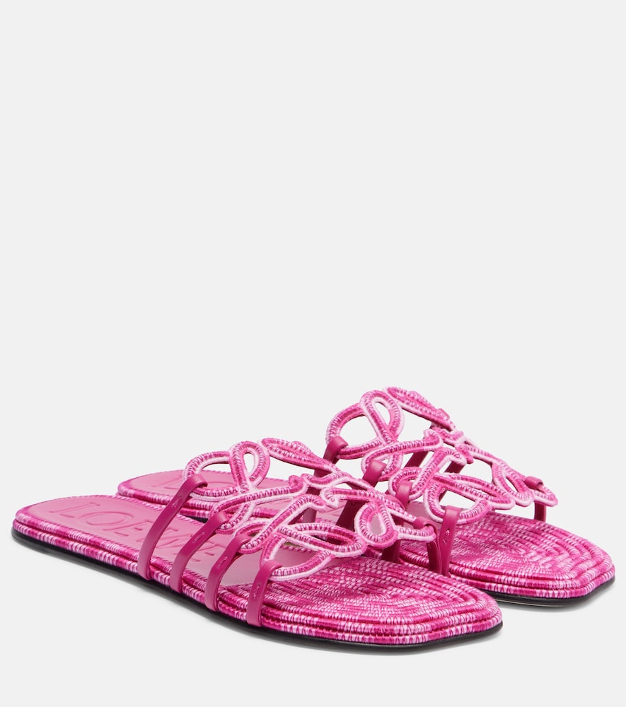 Loewe Paula's Ibiza Petal Anagram canvas slides