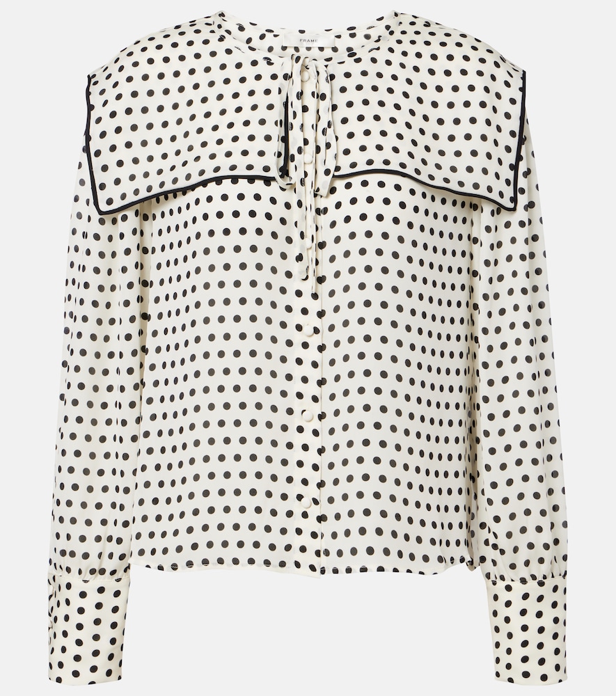 Blusa Fleet in seta a pois