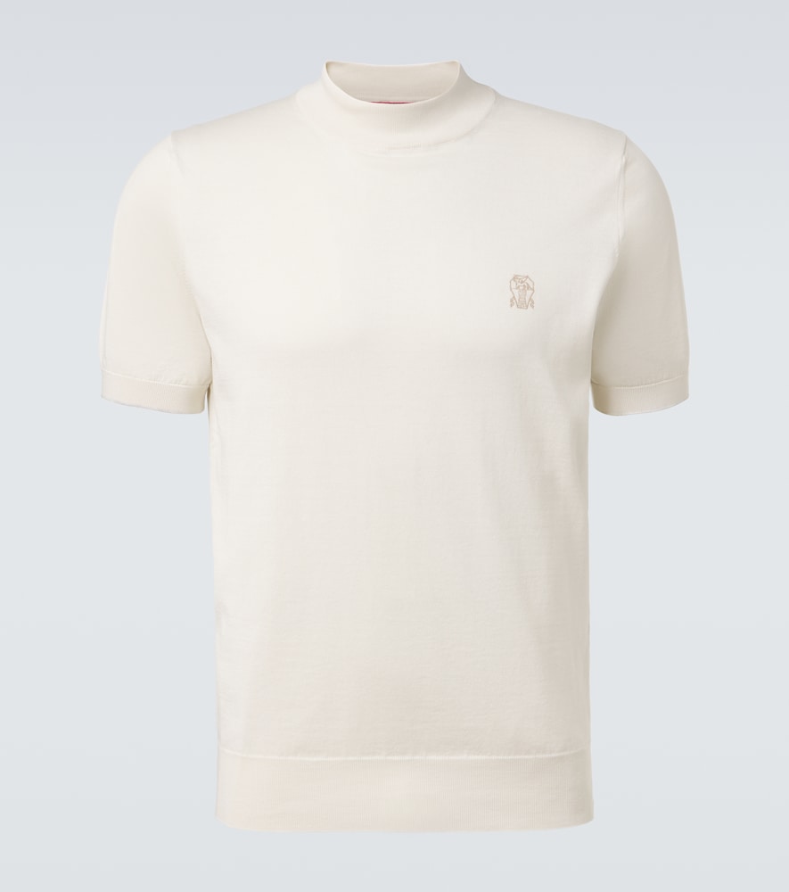 Brunello Cucinelli Men's White Logo Cotton Sweater UK Size 42 - Mytheresa
