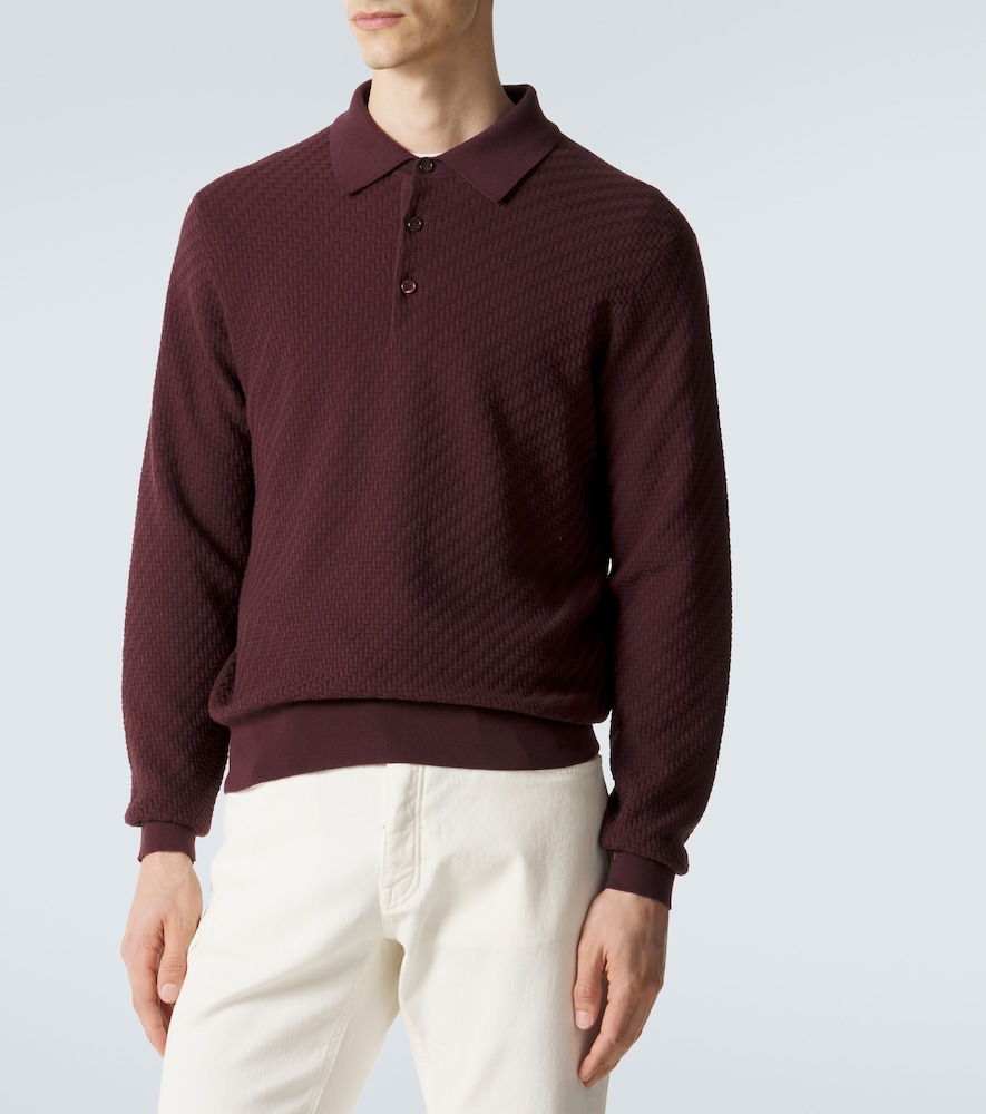 Cotton, Silk And Cashmere Polo Sweater