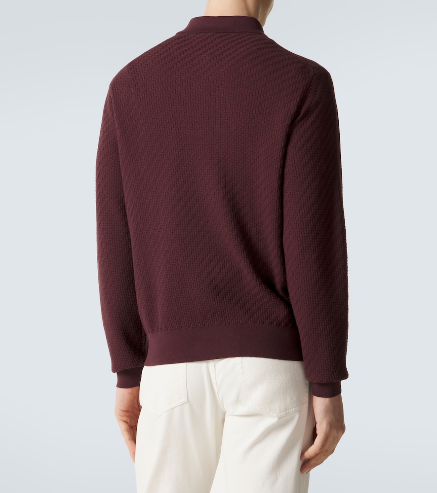 Cotton, Silk And Cashmere Polo Sweater