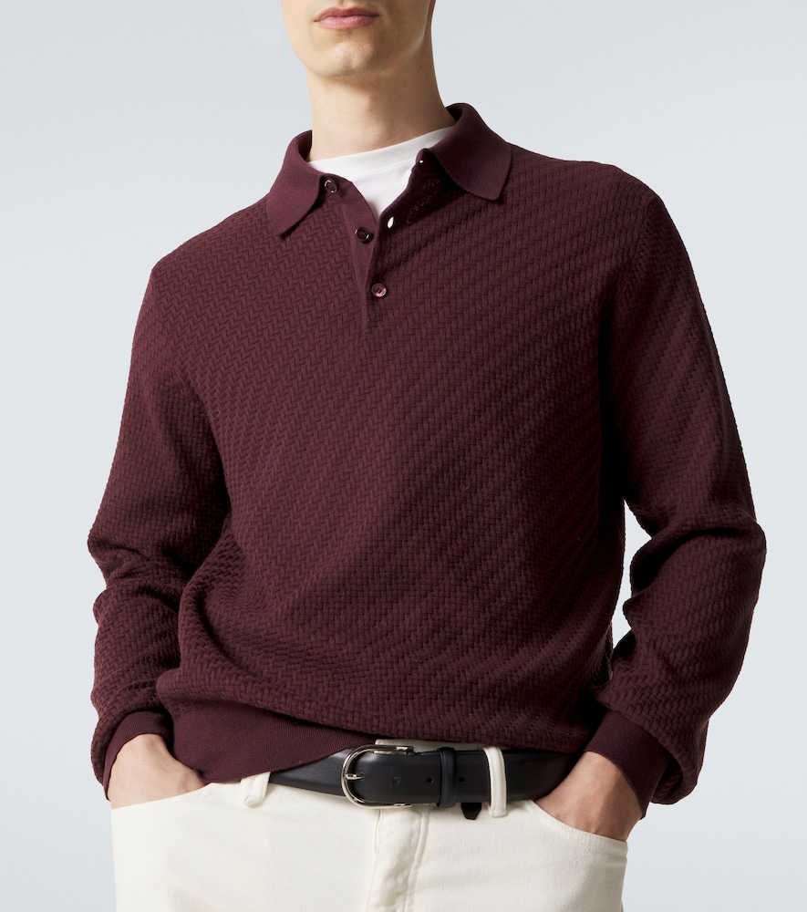 Cotton, Silk And Cashmere Polo Sweater
