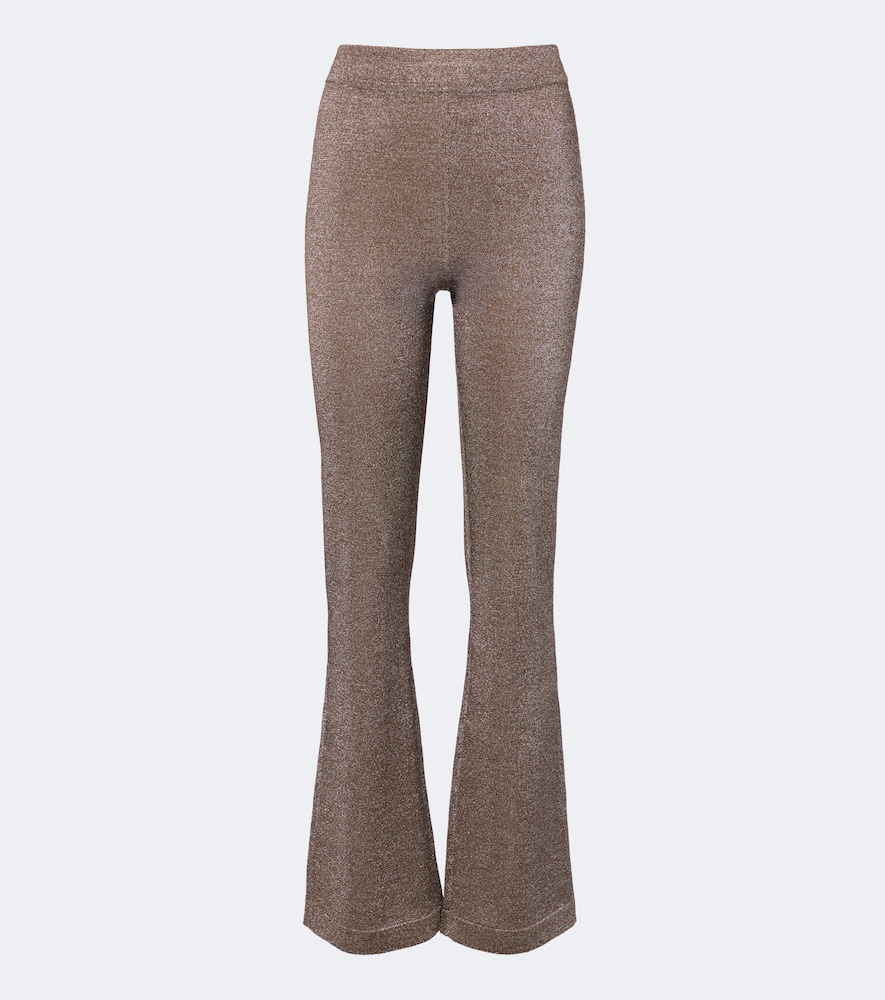 Missoni Lamé Flared Pants In Brown
