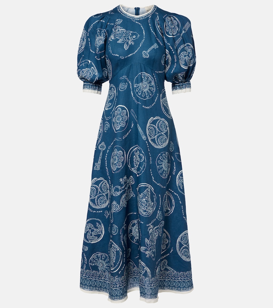 Alemais Alémais Lucky printed linen midi dress