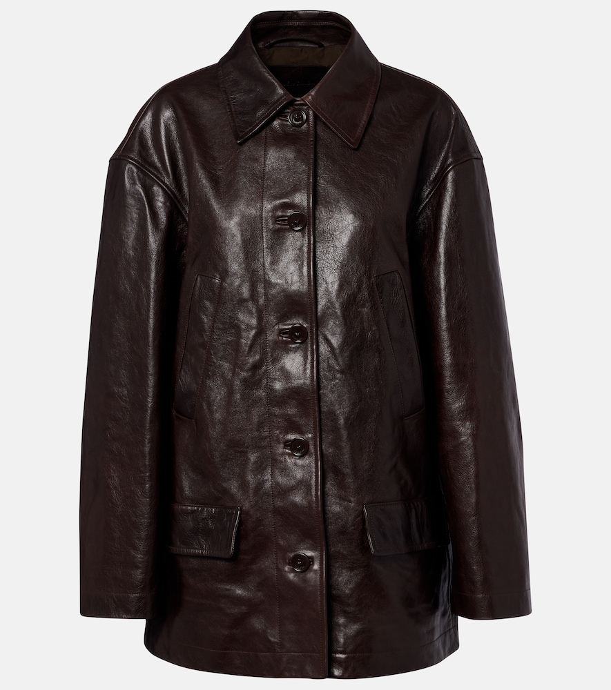 Oversize-Carcoat aus Leder