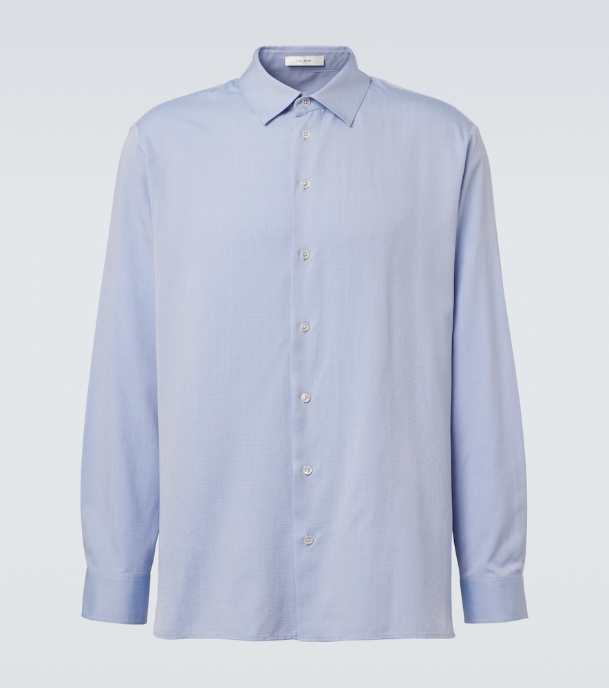 The Row Paxon Silk Poplin Jacquard Shirt by The Row