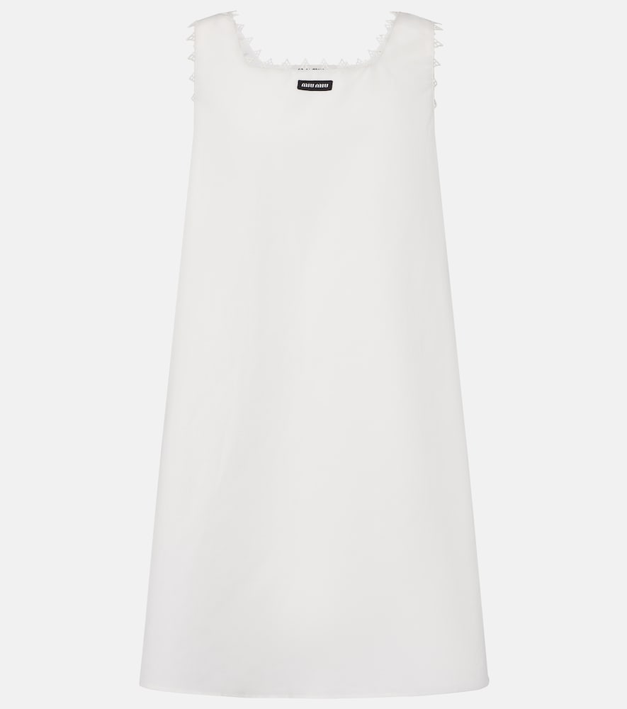 Miu Miu Embroidered Cotton and Linen Minidress