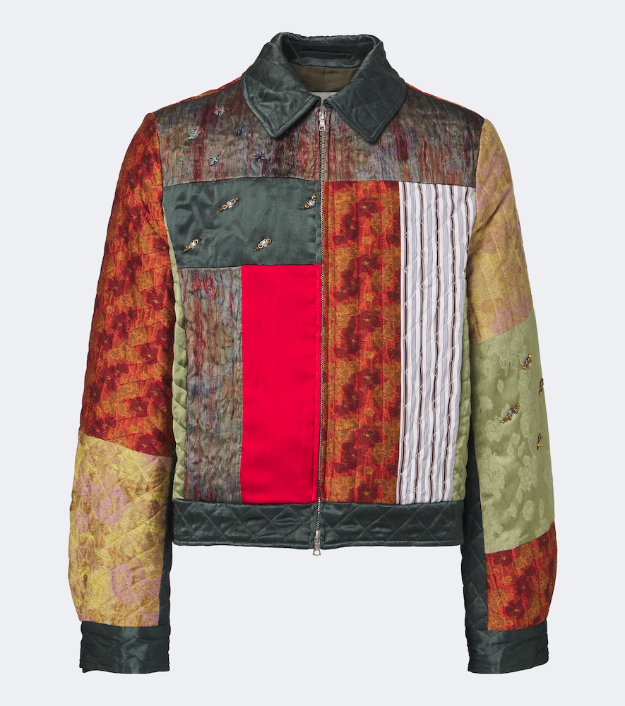 Dries Van Noten Multicolor Paneled Silk Jacket