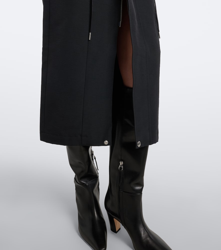Cotton-Blend Zip-Up Midi