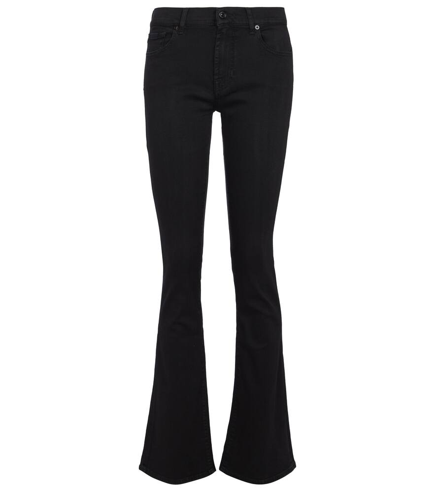 7 For All Mankind Illusion Bootcut Cropped Jeans In Black