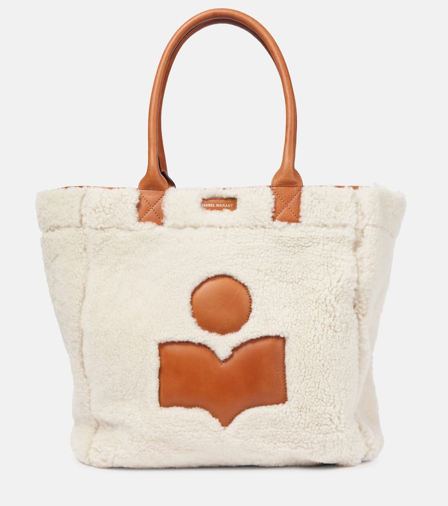 Isabel Marant Yenky shearling and leather tote