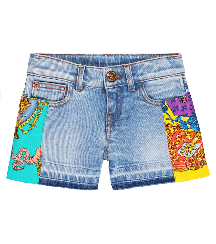 Versace Kids Royal Rebellion denim shorts