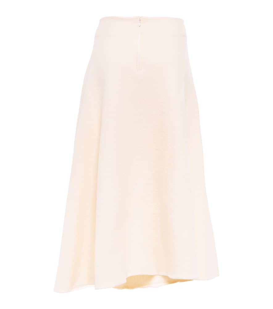 JIL SANDER HIGH-RISE VIRGIN WOOL MIDI SKIRT
