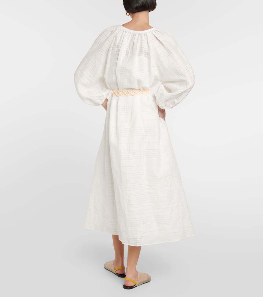 Shop Loro Piana Cotton Midi Dress In White