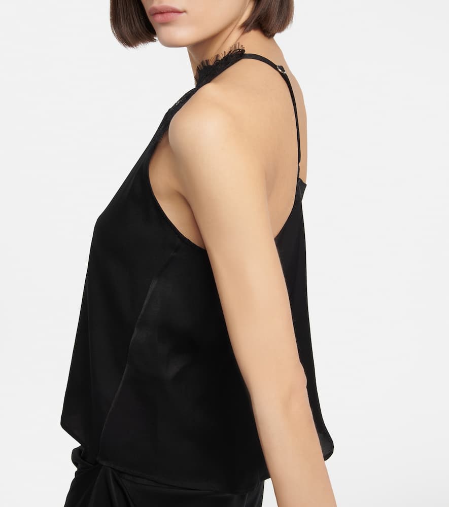 Shop Jw Anderson Lace-trimmed Satin Camisole In Black