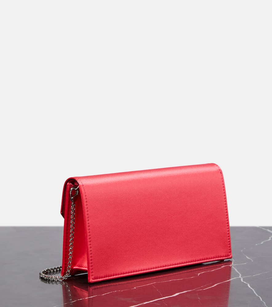 Christian Louboutin Loubi54 Silk-satin Clutch In Red