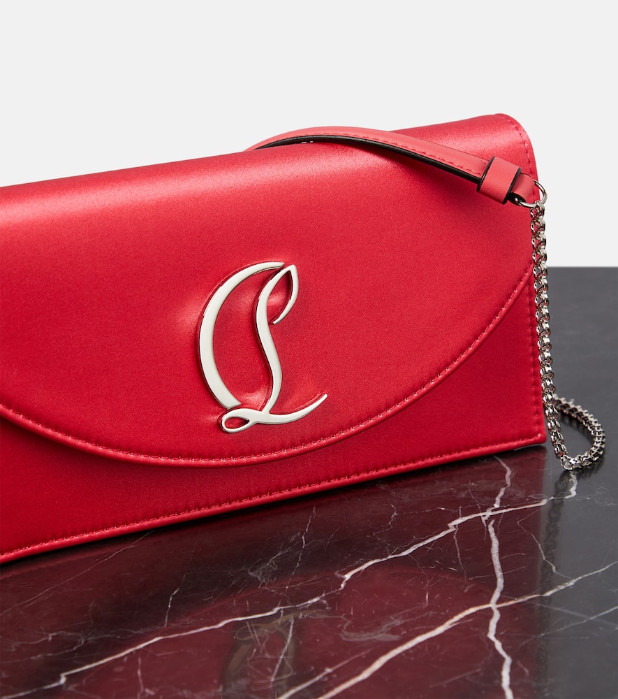 Christian Louboutin Loubi54 Silk-satin Clutch In Red