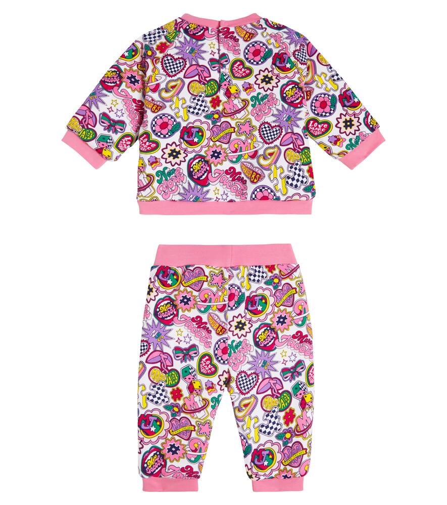 Shop Marc Jacobs Baby Cotton Sweatshirt And Sweatpants Set In Pink