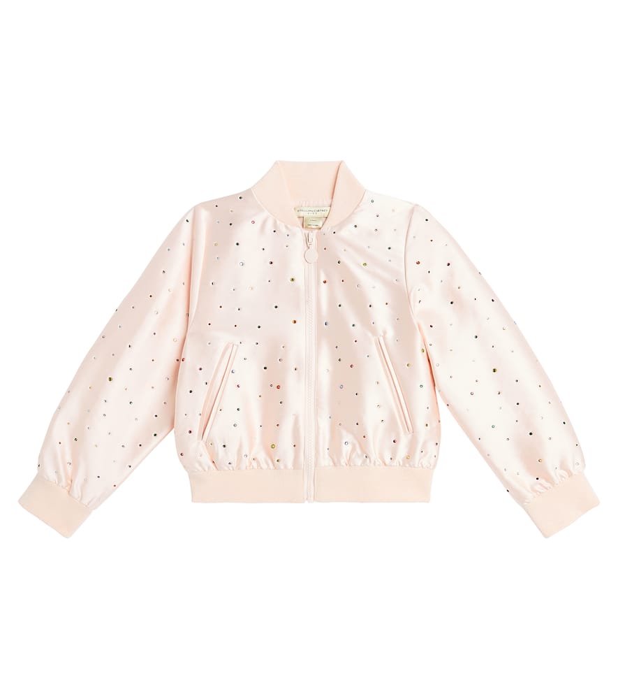 Stella McCartney Kids Embellished satin bomber jacket