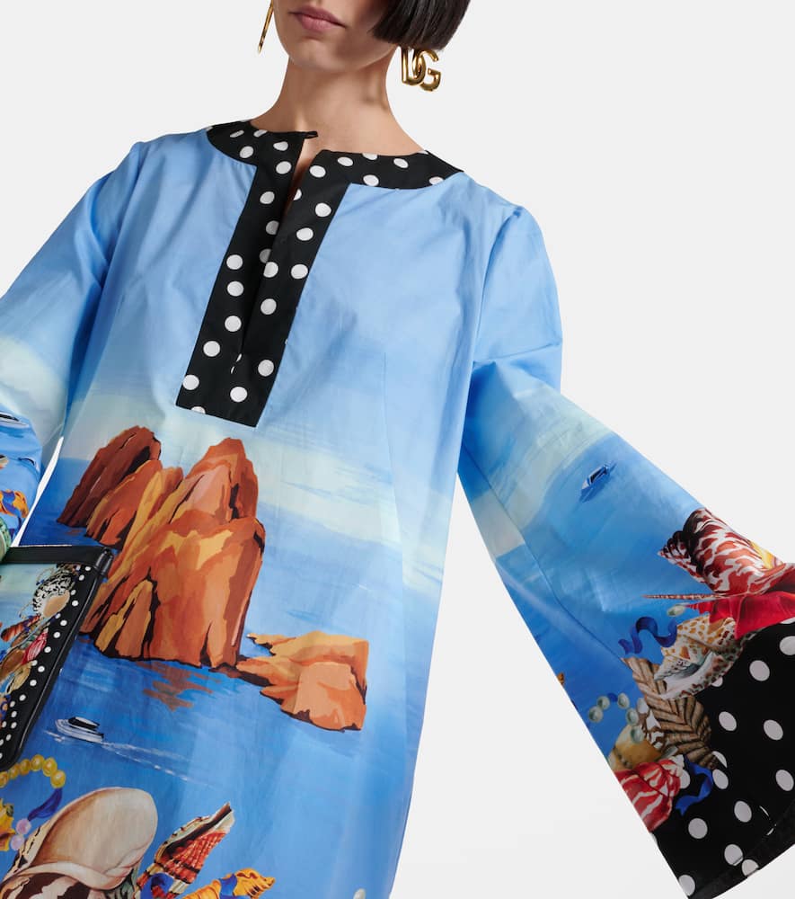 Dolce & Gabbana Capri Printed Cotton Kaftan In Multicoloured