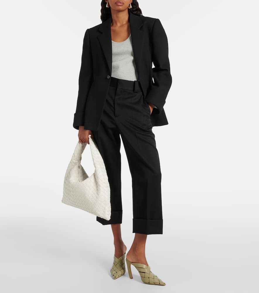 Bottega Veneta Hop Small Leather Shoulder Bag In White