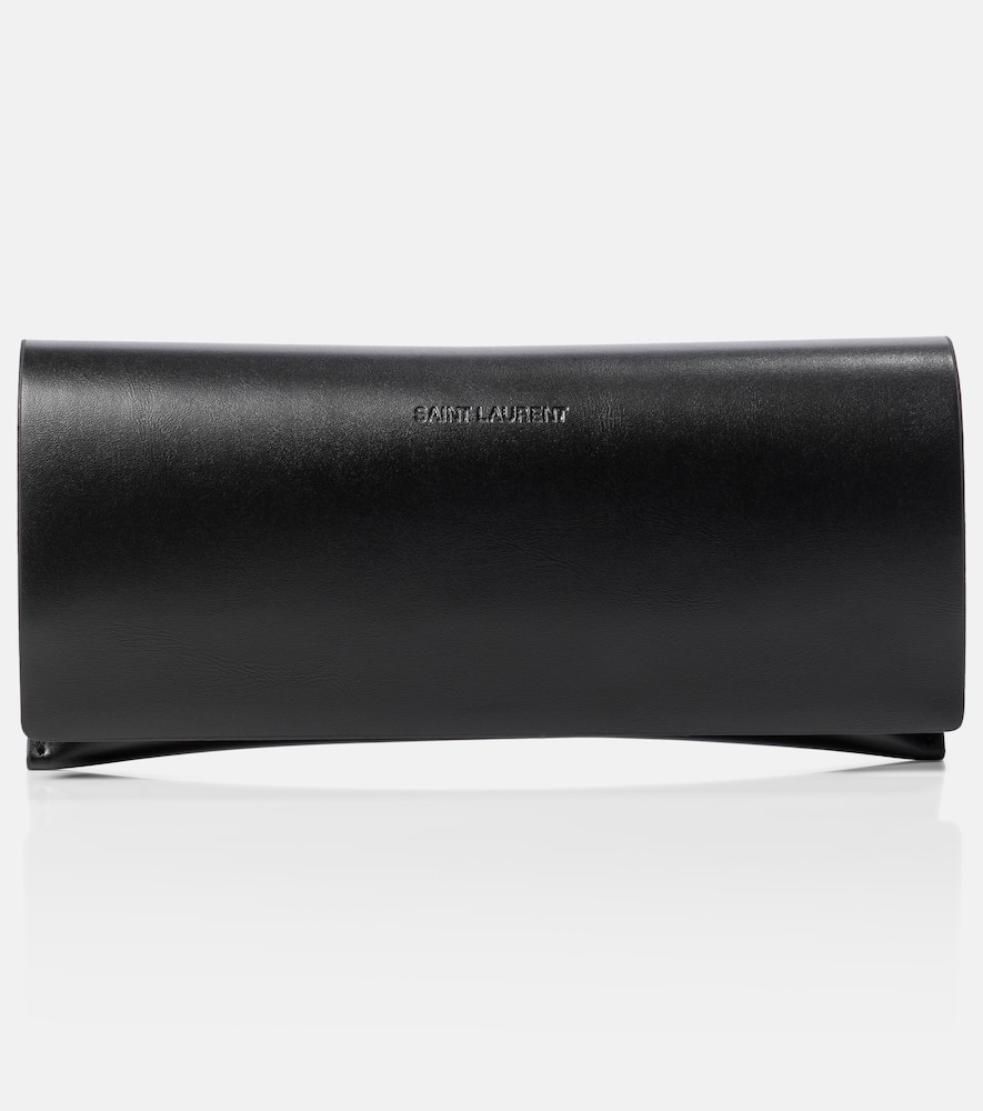 Saint Laurent Monogram Rectangular Sunglasses In Black