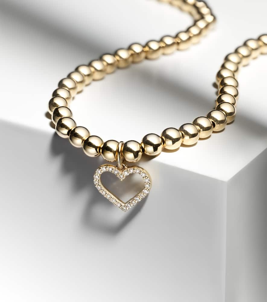 Sydney Evan Open Heart 14kt Gold Choker With Diamonds In Gold