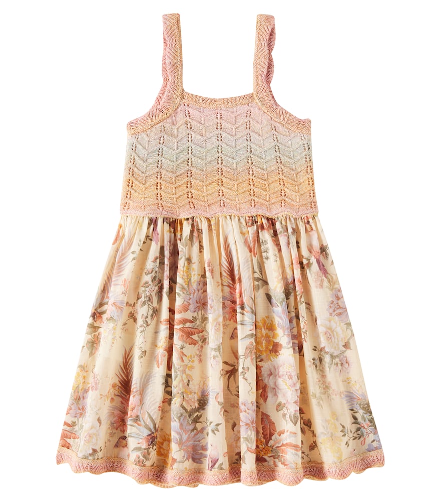ZIMMERMANN TALLOW FLORAL COTTON-BLEND DRESS