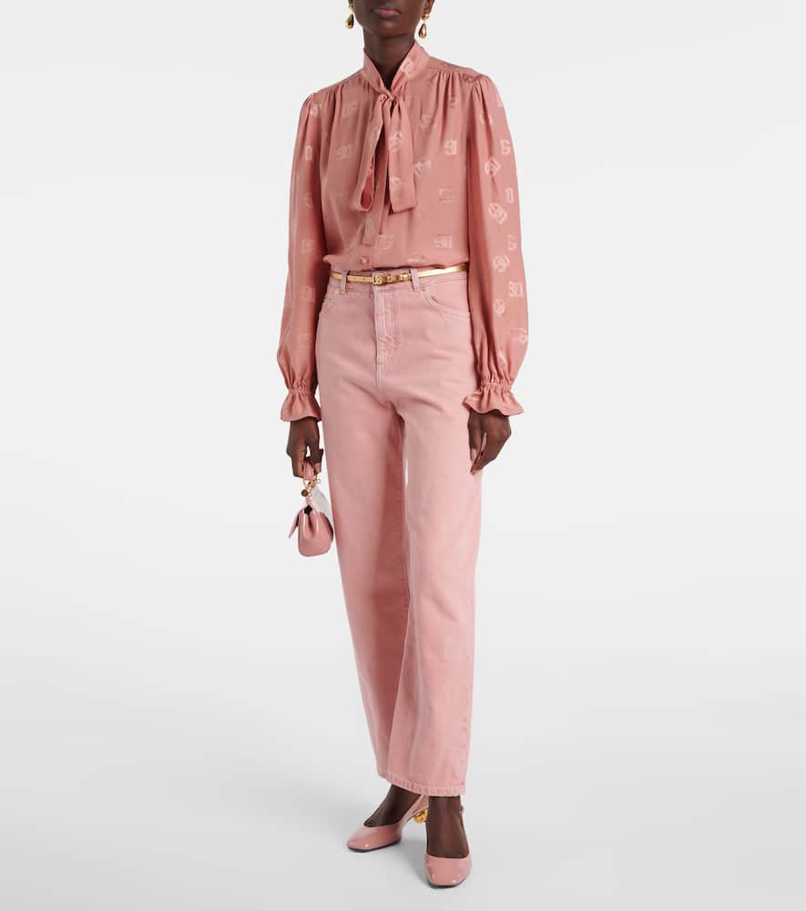 Dolce & Gabbana Mid-rise Straight Leg Jeans In Pink