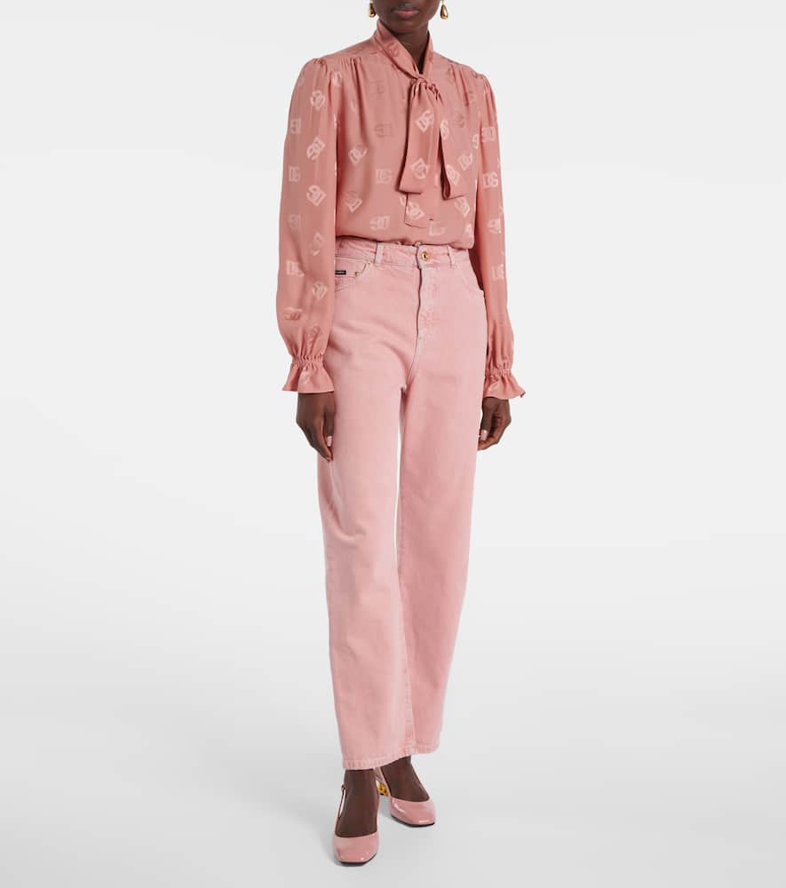 Dolce & Gabbana Mid-rise Straight Leg Jeans In Pink