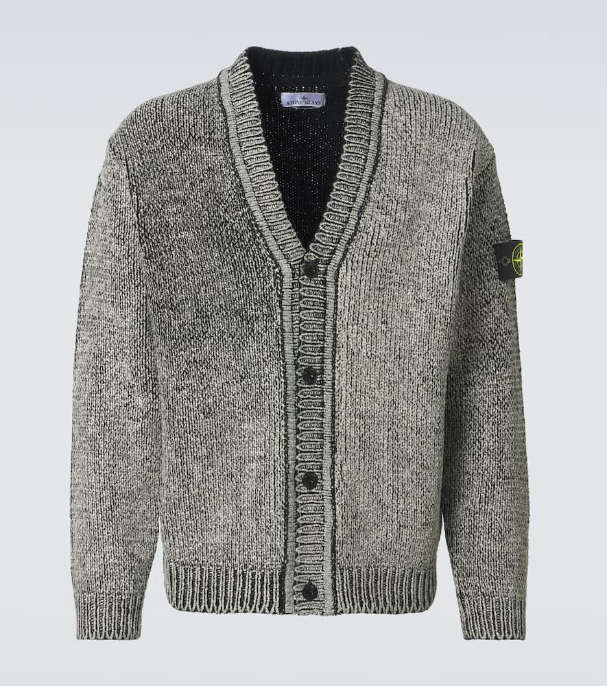 Stone Island Cotton Cardigan In Grey